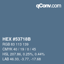 Color code: HEX #53718B | qconv.com