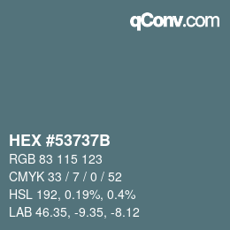 Código de color: HEX #53737B | qconv.com