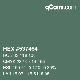 Color code: HEX #537464 | qconv.com