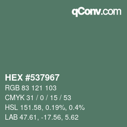 Color code: HEX #537967 | qconv.com