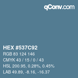 Color code: HEX #537C92 | qconv.com