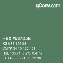 Code couleur: HEX #537D5E | qconv.com