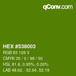 Color code: HEX #538003 | qconv.com