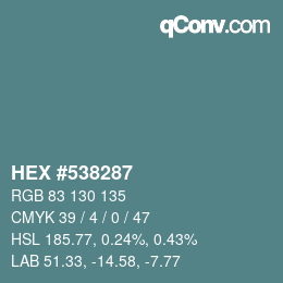 Código de color: HEX #538287 | qconv.com
