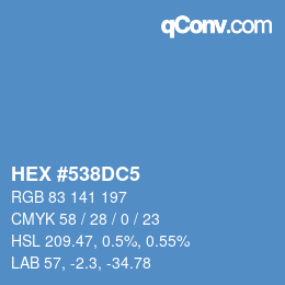 Color code: HEX #538DC5 | qconv.com
