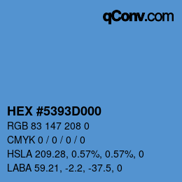 カラーコード: HEX #5393D000 | qconv.com