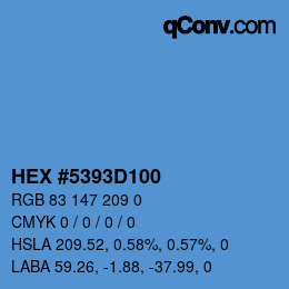 Code couleur: HEX #5393D100 | qconv.com