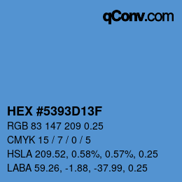 Farbcode: HEX #5393D13F | qconv.com