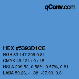 Farbcode: HEX #5393D1CE | qconv.com