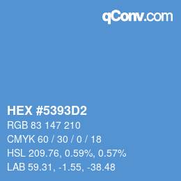 Code couleur: HEX #5393D2 | qconv.com