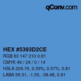 Code couleur: HEX #5393D2CE | qconv.com