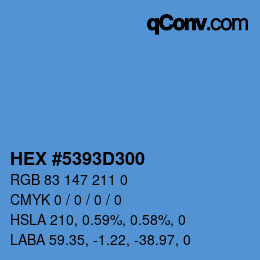 Code couleur: HEX #5393D300 | qconv.com