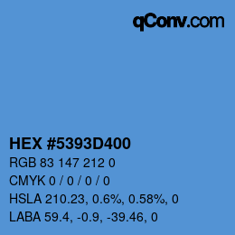 颜色代码: HEX #5393D400 | qconv.com