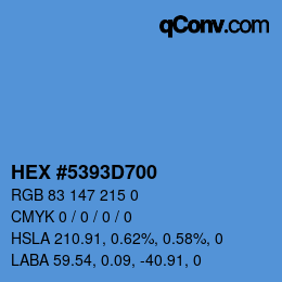 Código de color: HEX #5393D700 | qconv.com