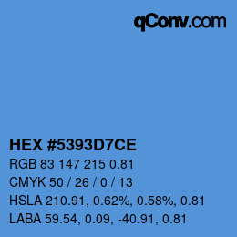 Color code: HEX #5393D7CE | qconv.com