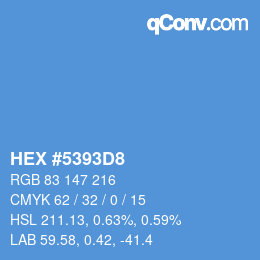 Color code: HEX #5393D8 | qconv.com