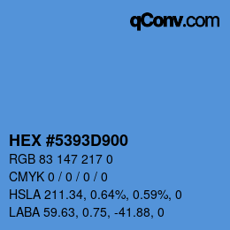 カラーコード: HEX #5393D900 | qconv.com