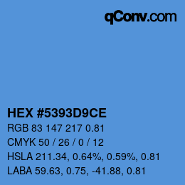 Código de color: HEX #5393D9CE | qconv.com