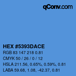 Código de color: HEX #5393DACE | qconv.com