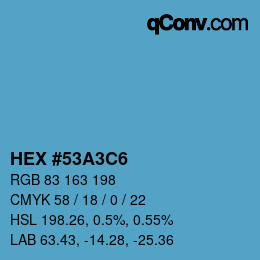 Color code: HEX #53A3C6 | qconv.com
