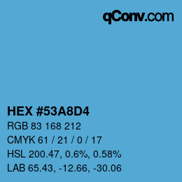 Color code: HEX #53A8D4 | qconv.com