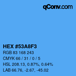 カラーコード: HEX #53A8F3 | qconv.com