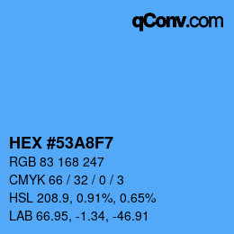 Color code: HEX #53A8F7 | qconv.com