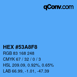 Color code: HEX #53A8F8 | qconv.com