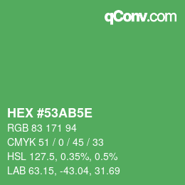 Color code: HEX #53AB5E | qconv.com