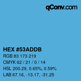 颜色代码: HEX #53ADDB | qconv.com
