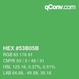 Color code: HEX #53B05B | qconv.com