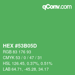 Color code: HEX #53B05D | qconv.com