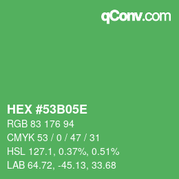 Color code: HEX #53B05E | qconv.com