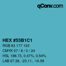 Color code: HEX #53B1C1 | qconv.com