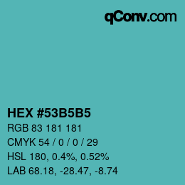 Color code: HEX #53B5B5 | qconv.com