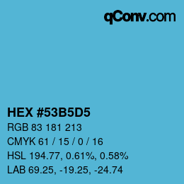 カラーコード: HEX #53B5D5 | qconv.com