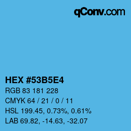 Color code: HEX #53B5E4 | qconv.com