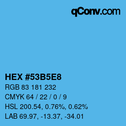 カラーコード: HEX #53B5E8 | qconv.com