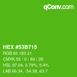 Color code: HEX #53B715 | qconv.com