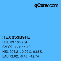 Color code: HEX #53B9FE | qconv.com