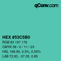 Color code: HEX #53C5B0 | qconv.com