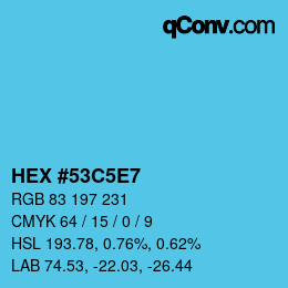 カラーコード: HEX #53C5E7 | qconv.com