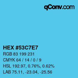 Color code: HEX #53C7E7 | qconv.com