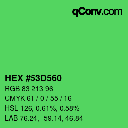Color code: HEX #53D560 | qconv.com