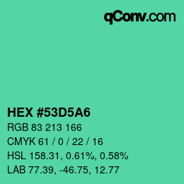 Color code: HEX #53D5A6 | qconv.com