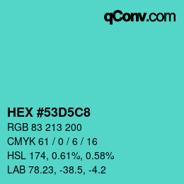 Color code: HEX #53D5C8 | qconv.com