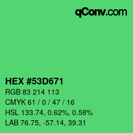 Color code: HEX #53D671 | qconv.com