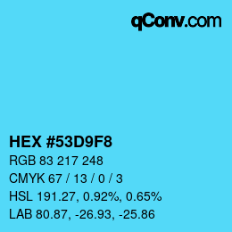 Color code: HEX #53D9F8 | qconv.com