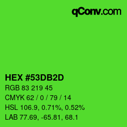 カラーコード: HEX #53DB2D | qconv.com