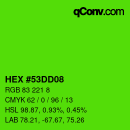Color code: HEX #53DD08 | qconv.com